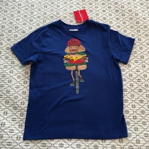 Hanna Andersson Blue Burger Bicycle Tee